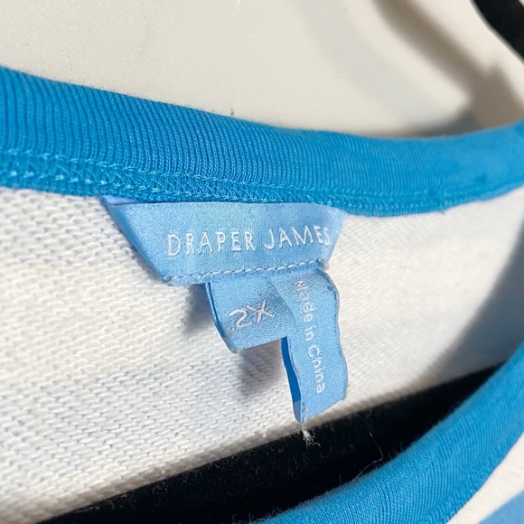 Draper James Kelsea Blue/White Anwing Stripe Sweatshirt - Picture 4 of 8
